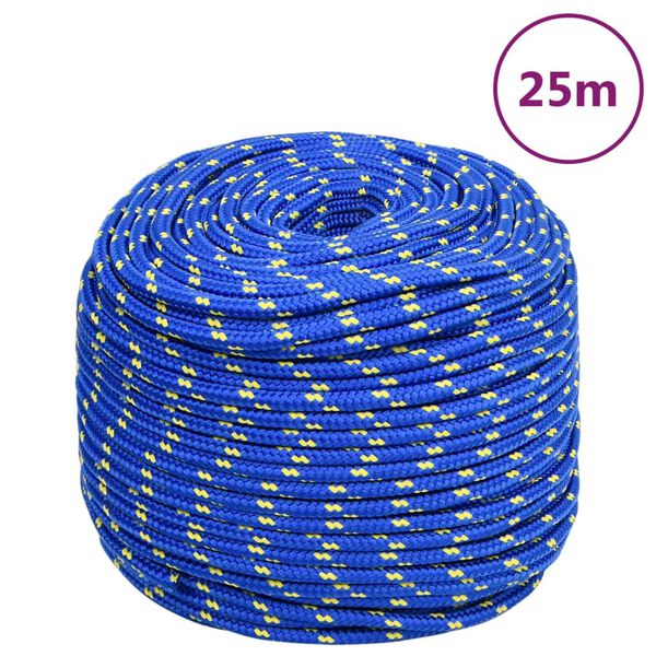 vidaXL Cuerda de barco polipropileno azul 8 mm 25 m