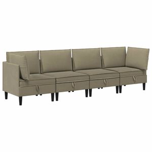 vidaXL Juego de muebles de sal&oacute;n 4 uds. Caqui Tela