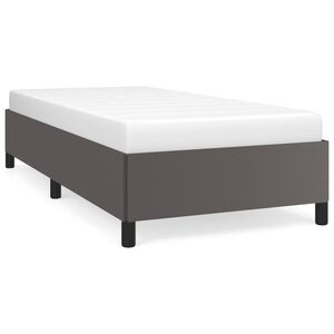 vidaXL Estructura de cama sin colch&oacute;n cuero sint&eacute;tico gris 90x190 cm