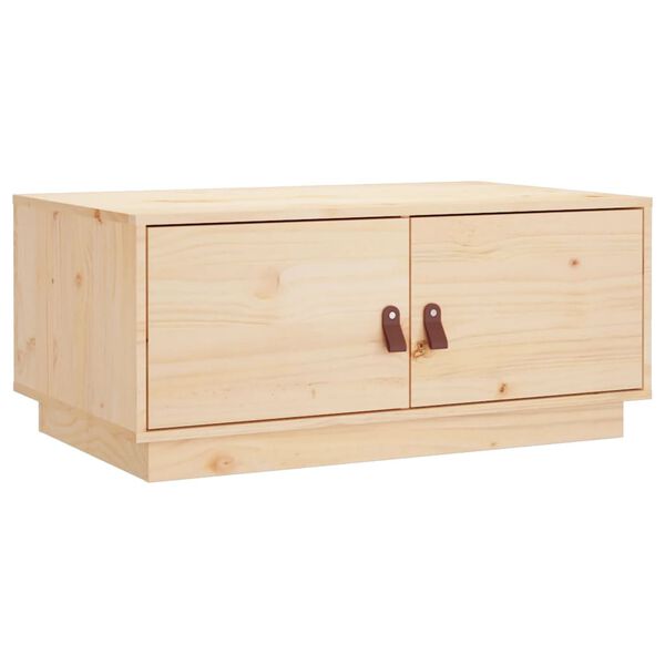 vidaXL Mesa de centro de madera maciza de pino 80x50x35 cm