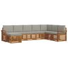 vidaXL Conjunto de sof&aacute;s de exterior 8 uds. Gris Natural y Claro