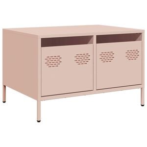 vidaXL Mueble para TV acero laminado en fr&iacute;o rosa 68x50x43,5 cm