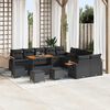 vidaXL Conjunto de sof&aacute;s de jard&iacute;n con coj&iacute;n 14 pcs Negro