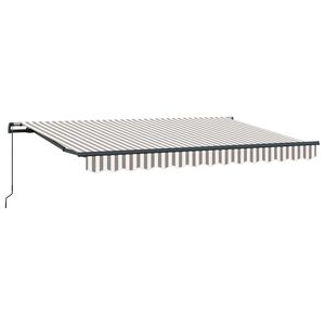 vidaXL Toldo retr&aacute;ctil Gris claro y blanco. 3,5 x 2 m tela