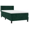 vidaXL Cama box spring con colch&oacute;n terciopelo verde oscuro 80x200 cm