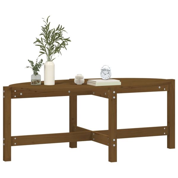 vidaXL Mesa de centro madera maciza de pino marr&oacute;n miel 118x63x45 cm