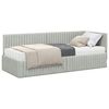 vidaXL Estructura de Cama Esquina con Colch&oacute;n 2 uds. Gris claro