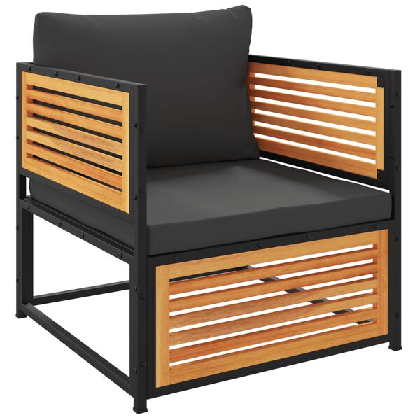vidaXL Set de sof&aacute;s de jard&iacute;n con cojines 12 pzas madera maciza acacia