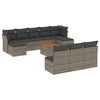 vidaXL Set de sof&aacute;s de jard&iacute;n 11 pzas y cojines rat&aacute;n sint&eacute;tico gris