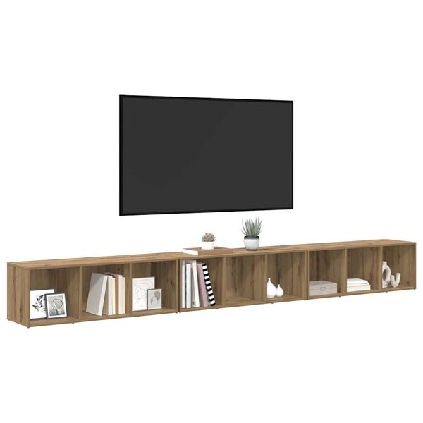 vidaXL Conjunto de mueble de TV 3 pcs Roble artesanal 37 x 35 x 107 cm