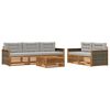 vidaXL Conjunto de sof&aacute;s de exterior 6 uds. Natural y Gris Claro