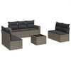vidaXL Set de sof&aacute;s de jard&iacute;n 8 pzas y cojines rat&aacute;n sint&eacute;tico gris