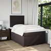 vidaXL Cama box spring con colch&oacute;n tela marr&oacute;n oscuro 120x190 cm