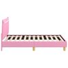 vidaXL Cama para niños con cabecero con cabecera Rosa 80 x 160 cm tela