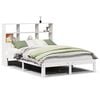 vidaXL Cama con estanter&iacute;a sin colch&oacute;n madera maciza blanca 160x200 cm