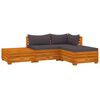 vidaXL Muebles de jard&iacute;n 4 piezas con cojines madera maciza de acacia