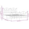 vidaXL Estructura cama sin colch&oacute;n con estribo metal blanco 150x200 cm