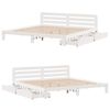 vidaXL Estructura de cama sin colch&oacute;n madera maciza blanca 200x200 cm