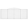 vidaXL Cestas de gaviones 3 uds forma de arco hierro 400x50x140/160 cm