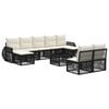 vidaXL Conjunto de sof&aacute;s de jard&iacute;n 10 pcs Negro y Blanco Crema