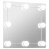 vidaXL Espejo de pared con luces LED cuadrado de vidrio