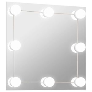vidaXL Espejo de pared con luces LED cuadrado de vidrio