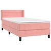 vidaXL Cama box spring con colch&oacute;n terciopelo rosa 80x200 cm