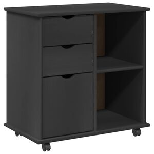 vidaXL Gabinete rodante 63,5 x 39 x 65,5 cm Madera de Pino Macizo Gris