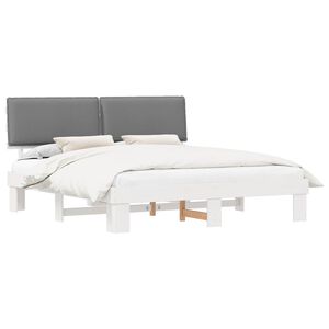 vidaXL Estructura de Cama con Cabecera Tapizada Gris Claro