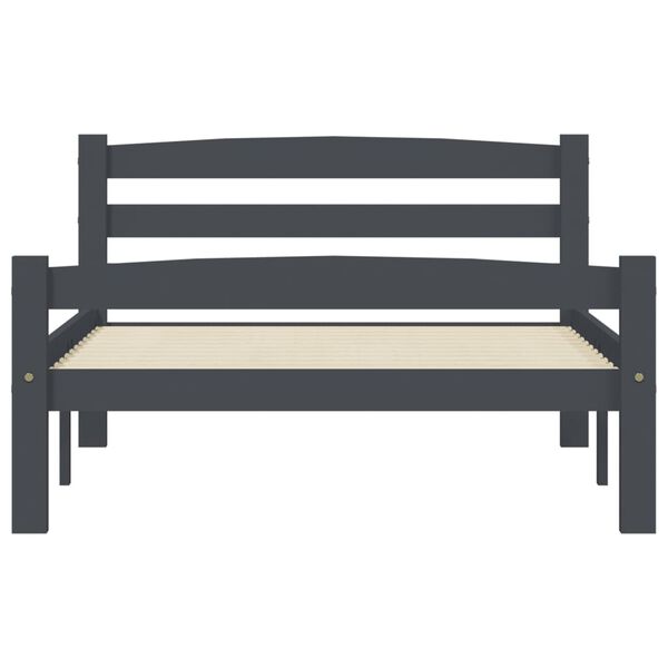 vidaXL Estructura de cama con 2 cajones pino gris oscuro 100x200 cm