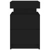 vidaXL Mesita de noche con luces LED negro 35x39x55 cm