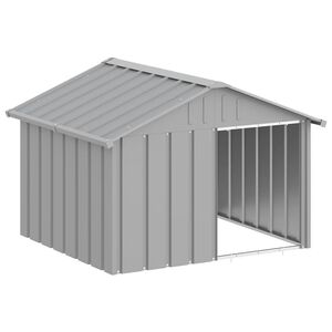 vidaXL Casa para perros acero galvanizado gris 116,5x153x81,5 cm