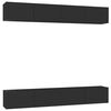 vidaXL Muebles de sal&oacute;n 4 uds madera ingenier&iacute;a negro 100x30x30 cm