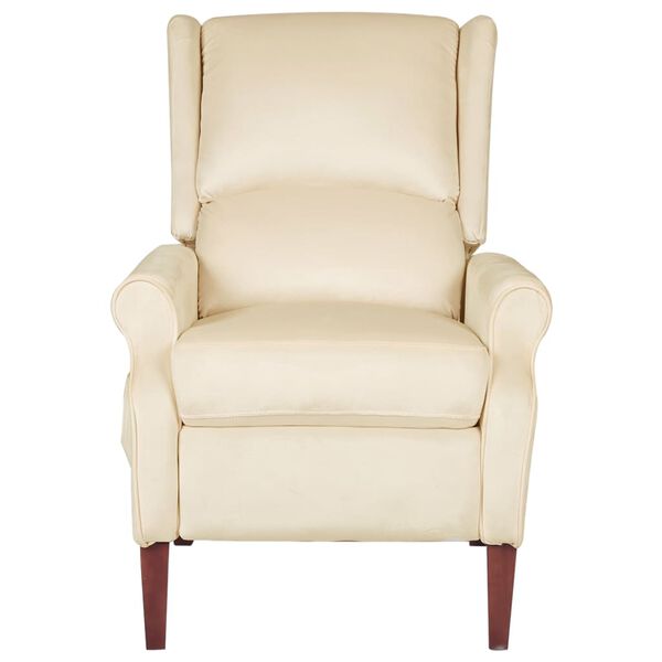 vidaXL Sill&oacute;n de masaje reclinable de terciopelo crema