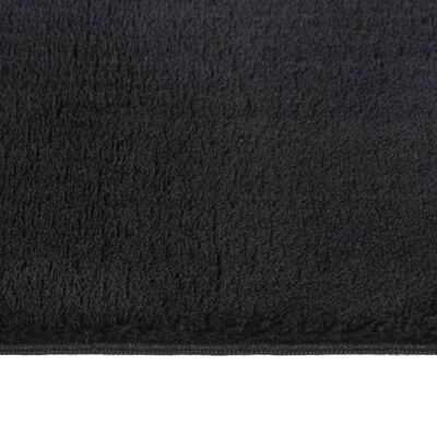 vidaXL Alfombra de pelo corto esponjoso suave lavable negra 160x230 cm