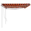 vidaXL Toldo manual retráctil con postes naranja y marrón 6x3 m