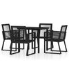 vidaXL Juego de comedor de jard&iacute;n 5 piezas negro
