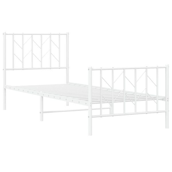 vidaXL Estructura cama sin colchón con estribo metal blanco 80x200 cm