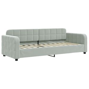 vidaXL Sof&aacute; cama sin colch&oacute;n terciopelo gris claro 80x200 cm