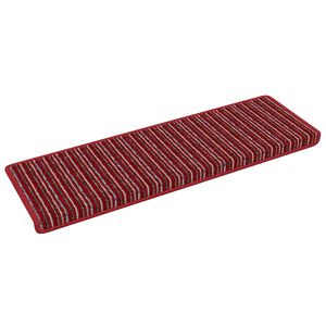 vidaXL Alfombras autoadhesivas para escaleras Rayado 15 pcs Rojo