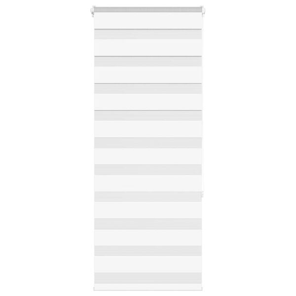 vidaXL Estor cebra blanco 55x150 cm tejido ancho 50,9 cm poli&eacute;ster