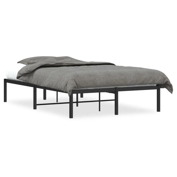 vidaXL Estructura de cama sin colch&oacute;n metal negro 120x190 cm