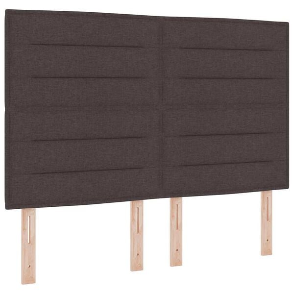 vidaXL Cama Box Spring LED con colch&oacute;n Marr&oacute;n Oscuro 160 x 200 cm tela