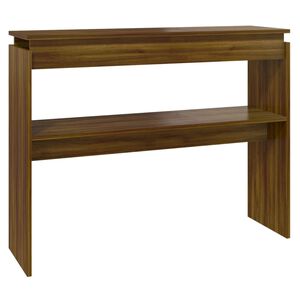 vidaXL Mesa consola madera contrachapada roble marr&oacute;n 102x30x80 cm