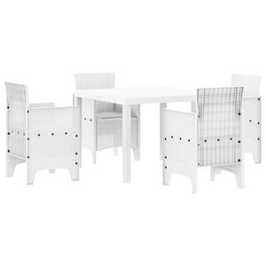 vidaXL Conjunto de Comedor de Jard&iacute;n 5 uds. Blanco Polipropileno