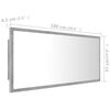 vidaXL Espejo de baño LED acrílico gris hormigón 100x8,5x37 cm