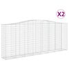 vidaXL Cestas de gaviones 2 uds forma de arco hierro 400x50x160/180 cm
