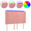 vidaXL Cabecero con LED de terciopelo rosa 147x16x118/128 cm