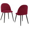 vidaXL Sillas de comedor 2 unidades tela rojo tinto