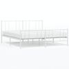 vidaXL Estructura cama sin colch&oacute;n con estribo metal blanco 180x200 cm